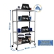 Rayonnage mobile bois-métal léger sans vis 1575x900x300 - 4 niveaux Gris/Bois - SIMON RACK - 8435104963364
