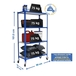Rayonnage mobile bois-métal léger sans vis 1575x900x300 - 4 niveaux Bleu/Bois - SIMON RACK - 8435104963371