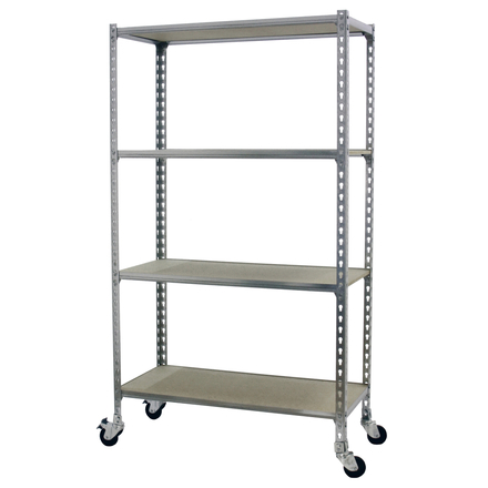 Rayonnage mobile bois-métal léger sans vis 1575x1000x300 - 4 niveaux Bois - SIMON RACK - 8435104963432