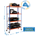 Rayonnage mobile bois-métal léger sans vis 1575x800x500 - 4 niveaux Bleu/Orange - SIMON RACK - 8435104963661