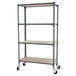 Rayonnage mobile bois-métal léger sans vis 1575x1000x500 - 4 niveaux Gris/Bois - SIMON RACK - 8435104963722