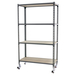 Rayonnage mobile bois-métal léger sans vis 1575x1100x500 - 4 niveaux Gris - SIMON RACK - 8435104963760
