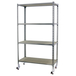Rayonnage mobile bois-métal léger sans vis 1575x1100x500 - 4 niveaux Galvanisé/Bois - SIMON RACK - 8435104963791