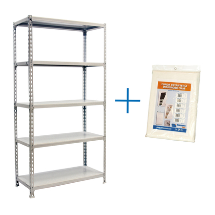 Rayonnage métallique léger sans vis 1800x900x300 - 5 niveaux Blanc - SIMON RACK - 8435104973820