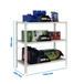 Rayonnage bois-métal léger sans vis 900x1100x300 - 3 niveaux Blanc/Bois - SIMON RACK - 8435104974865