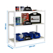 Rayonnage bois-métal léger sans vis 900x800x400 - 3 niveaux Blanc/Bois - SIMON RACK - 8435104974872