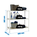 Rayonnage bois-métal léger sans vis 900x800x500 - 3 niveaux Blanc/Bois - SIMON RACK - 8435104974919