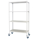 Rayonnage mobile bois-métal léger sans vis 1575x1000x500 - 4 niveaux Blanc/Bois - SIMON RACK - 8435104975053