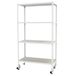 Rayonnage mobile bois-métal léger sans vis 1575x1100x500 - 4 niveaux Blanc/Bois - SIMON RACK - 8435104975060