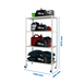 Rayonnage mobile bois-métal léger sans vis 1575x1100x500 - 4 niveaux Blanc/Bois - SIMON RACK - 8435104975060