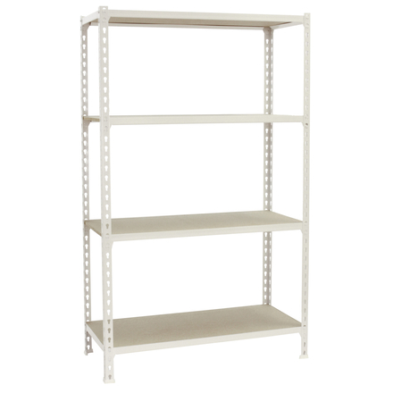 Rayonnage bois-métal léger sans vis 1500x1000x500 - 4 niveaux Blanc/Bois - SIMON RACK - 8435104975176