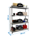 Étagère charge moyenne 500 à 600kg - 2000x1800x600 - 4 niveaux Gris/Bois - SIMON RACK - 8435104975756