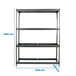 Étagère charge moyenne 500 à 600kg - 2000x1500x600 - 4 niveaux Gris - SIMON RACK - 8435104975909