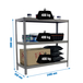 Étagère charge moyenne 500 à 600kg - 2000x2400x450 - 3 niveaux Gris - SIMON RACK - 8435104976319