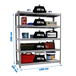 Étagère charge moyenne 500 à 600kg - 2000x2400x600 - 5 niveaux Gris - SIMON RACK - 8435104976418