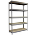 Étagère charge moyenne 500 à 600kg - 2500x1500x600 - 5 niveaux Gris/Bois - SIMON RACK - 8435104976760