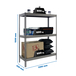 Étagère charge moyenne 500 à 600kg - 1500x1200x450 - 3 niveaux Gris - SIMON RACK - 8435104976913