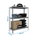 Étagère charge moyenne 500 à 600kg - 1500x1500x750 - 3 niveaux Gris - SIMON RACK - 8435104976968