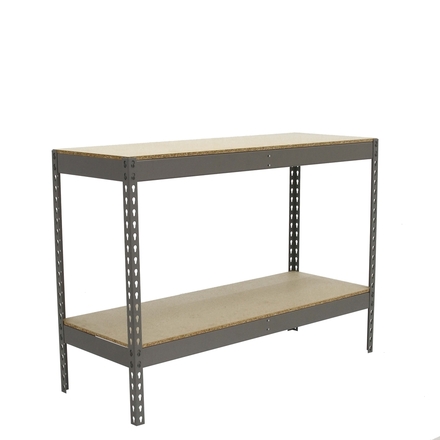 Étagère mobile charge moyenne 400kg - 900x1500x450 - 2 niveaux Gris/Bois - SIMON RACK - 8435104977965