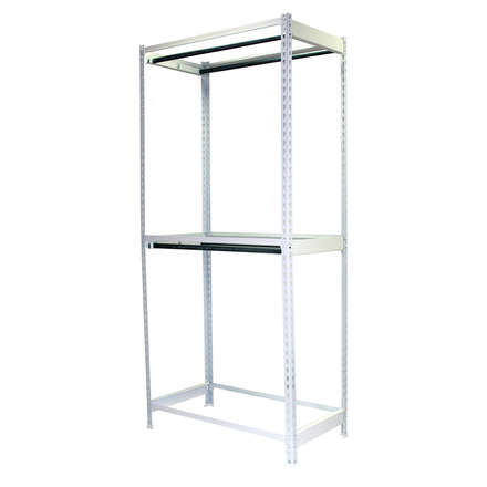 Rayonnage pour vêtements 2500x900x750 - 2 niveaux Blanc - SIMON RACK - 8435104978573