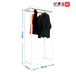 Rayonnage pour vêtements 2500x1200x500 - 1 niveau Blanc - SIMON RACK - 8435104978597