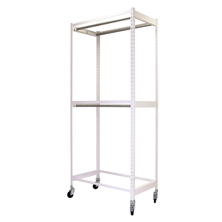 Rayonnage pour vêtements 2575x1200x750 - 2 niveaux Blanc - SIMON RACK - 8435104978627