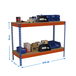 Kit établi Basic - 900x2100x450 - 2 niveaux Bleu/Orange/Bois - SIMON RACK - 8435104983553