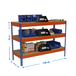 Kit établi Basic - 900x1200x450 - 3 niveaux Bleu/Orange/Bois - SIMON RACK - 8435104983683