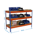Kit établi Basic - 900x1500x900 - 3 niveaux Bleu/Orange/Bois - SIMON RACK - 8435104983812