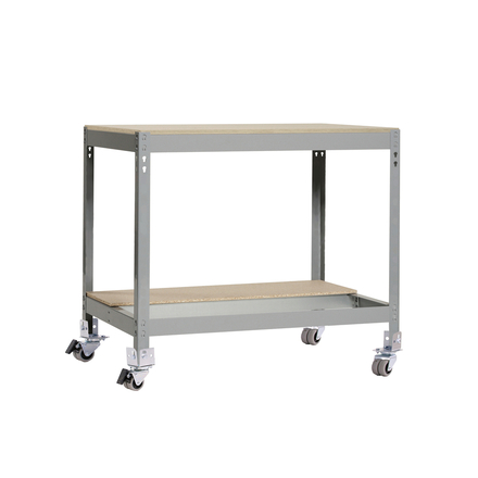 Kit établi mobile Bricolage - 917x910x610 - 2 niveaux Gris/Bois - SIMON RACK - 8435104984369