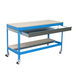 Kit établi mobile Bricolage - 917x910x610 - 2 niveaux Bleu/Bois - SIMON RACK - 8435104984475