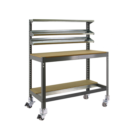 Kit établi mobile Bricolage - 1520x1210x610 - 5 niveaux Gris/Bois - SIMON RACK - 8435104984611
