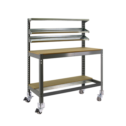 Kit établi mobile Bricolage - 1520x1510x760 - 5 niveaux Gris/Bois - SIMON RACK - 8435104984642