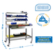 Kit établi mobile Bricolage - 1520x910x610 - 5 niveaux Gris/Bois - SIMON RACK - 8435104984673