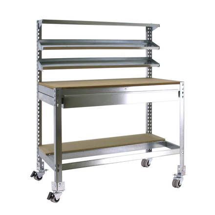 Kit établi mobile Bricolage - 1520x910x610 - 5 niveaux Bois - SIMON RACK - 8435104984680