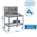 Kit établi mobile Bricolage - 1520x1510x610 - 2 niveaux Gris/Bois - SIMON RACK - 8435104984826