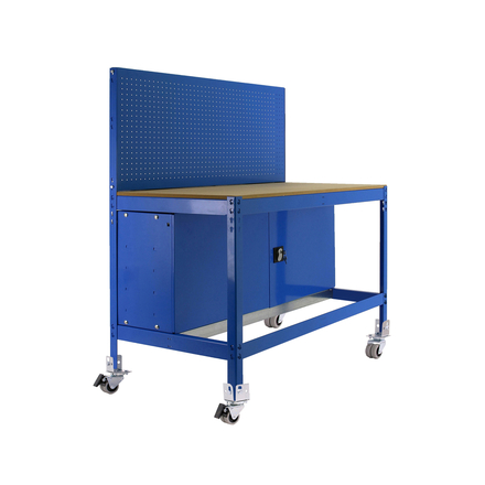 Kit établi mobile Bricolage - 1520x1210x610 - 1 niveau Bleu/Bois - SIMON RACK - 8435104984970