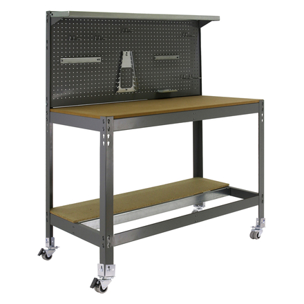 Kit établi mobile Bricolage - 1520x910x610 - 3 niveaux Gris/Bois - SIMON RACK - 8435104985007
