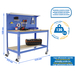 Kit établi mobile Bricolage - 1520x1210x610 - 3 niveaux Bleu/Bois - SIMON RACK - 8435104985014