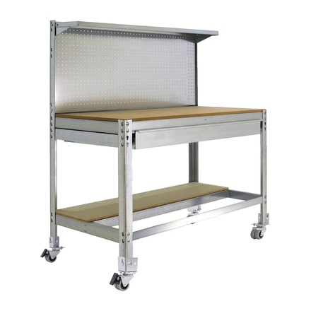 Kit établi mobile Bricolage - 1520x1210x610 - 3 niveaux Bois - SIMON RACK - 8435104985113