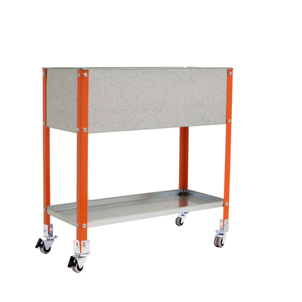 Jardinière mobile extérieure - 925x900x400 - 2 niveaux Orange/Galvanisé - SIMON RACK - 8435104987063