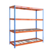Étagère mobile charge moyenne 400kg - 2500x1800x600 - 4 niveaux Bleu/Orange - SIMON RACK - 8435104989982