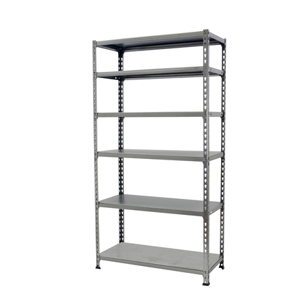 Rayonnage métallique léger sans vis 2500x900x300 - 6 niveaux Gris - SIMON RACK - 8435104990216