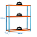 Étagère charge moyenne 500 à 600kg - 2000x1800x750 - 3 niveaux Bleu/Orange - SIMON RACK - 8435104990339