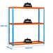Étagère charge moyenne 500 à 600kg - 2000x2400x750 - 3 niveaux Bleu/Orange - SIMON RACK - 8435104990353