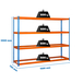 Étagère charge moyenne 500 à 600kg - 2000x1500x750 - 4 niveaux Bleu/Orange - SIMON RACK - 8435104990377