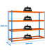Étagère charge moyenne 500 à 600kg - 2000x1800x750 - 4 niveaux Bleu/Orange - SIMON RACK - 8435104990391