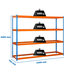 Étagère charge moyenne 500 à 600kg - 2000x2400x750 - 4 niveaux Bleu/Orange - SIMON RACK - 8435104990414