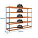 Étagère charge moyenne 500 à 600kg - 2000x1500x750 - 5 niveaux Bleu/Orange - SIMON RACK - 8435104990438