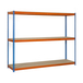 Étagère charge moyenne 500 à 600kg - 2000x2400x750 - 3 niveaux Bleu/Orange/Bois - SIMON RACK - 8435104990599